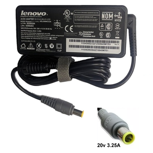CARGADOR LENOVO 20V 3.25A PUNTA AGUJA